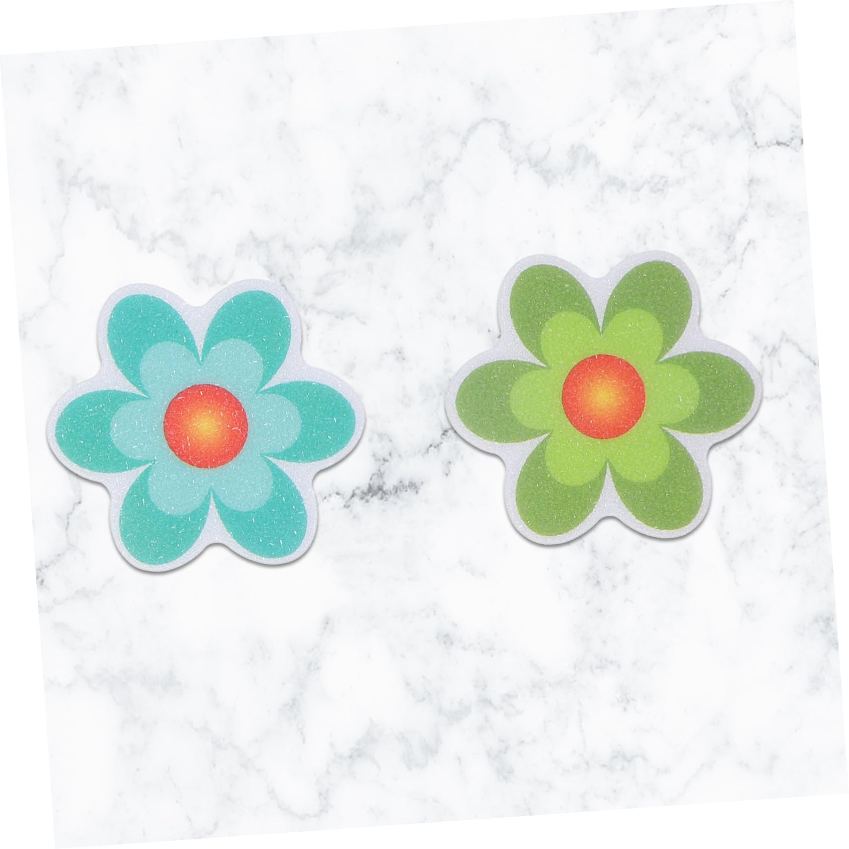 Non-Slip Bathroom Stickers - 4 Pack Frosted Self-Adhesive Bathtub & Tile Decals for Kids Room, Cartoon Flower Design - Perfect for Bathtub Safety and Nursery Decor