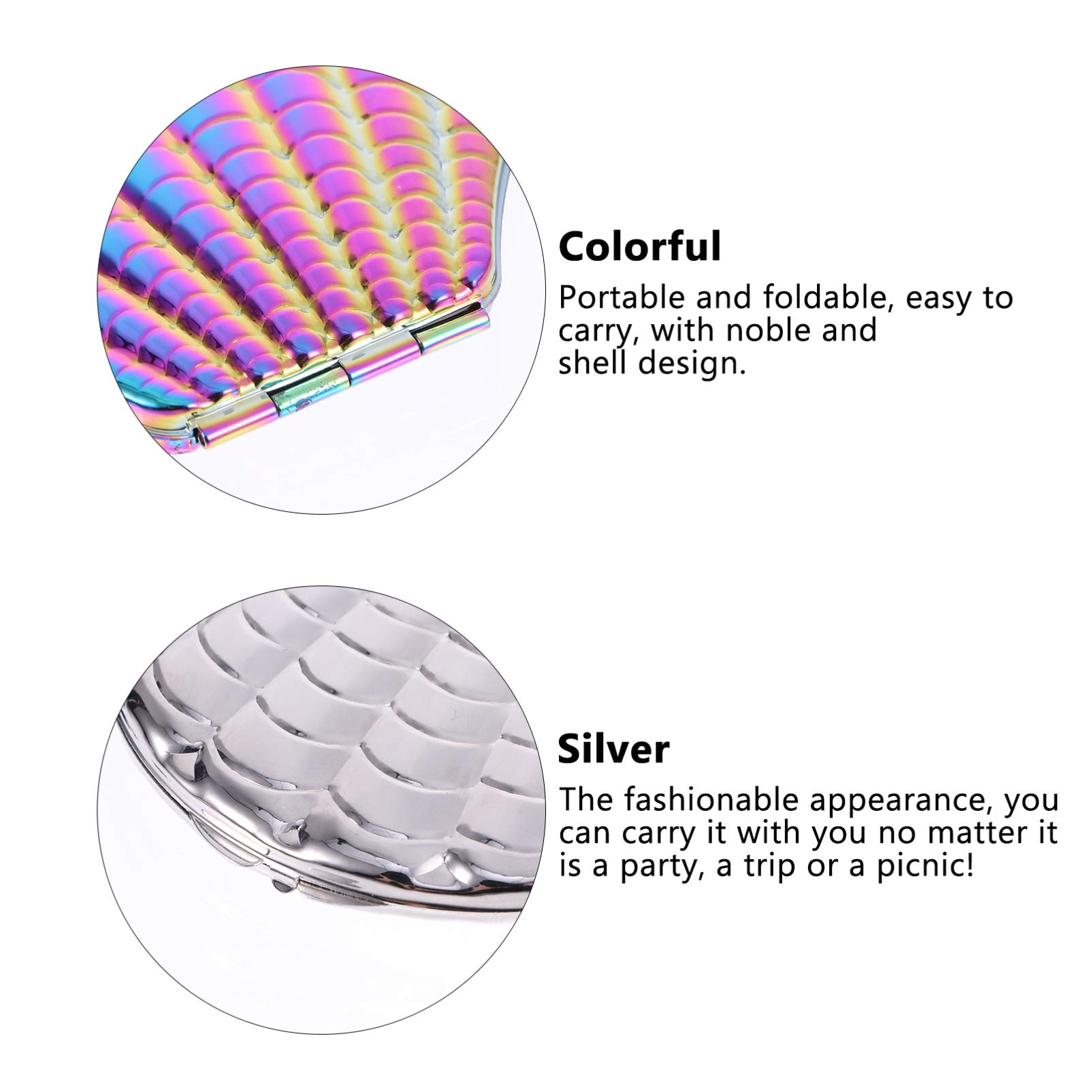 2-Pack Portable Folding Compact Makeup Mirror - Travel Handbag Cosmetic Mirror for Women, Small Pocket Mirror with PU Leather Case - Perfect for Travel, Home, and Office Use