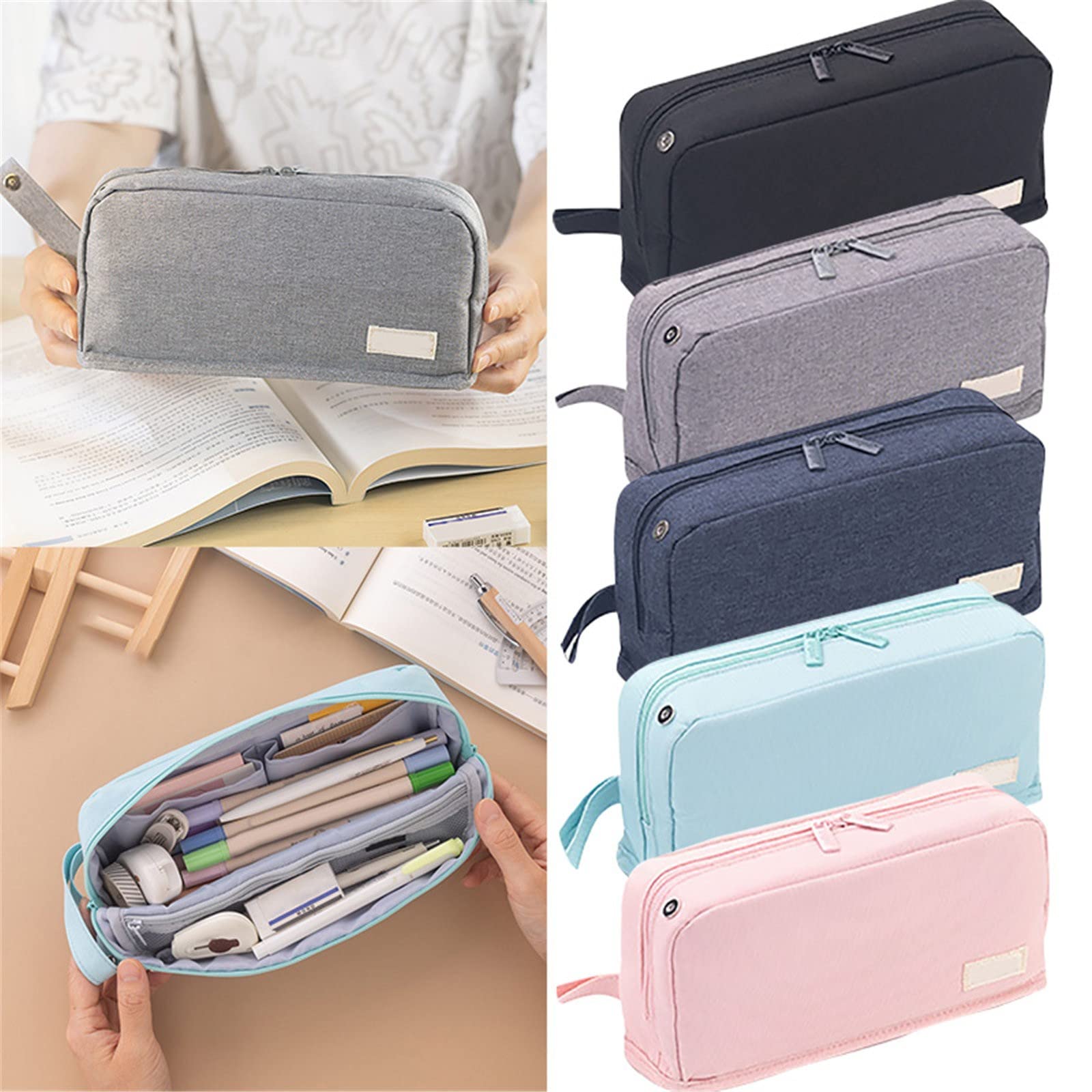 **Stylish Large Capacity Pencil Case for School & Office - Multi-Compartment Pen Organizer Pouch for Girls, Boys & Adults - Perfect for Students, Teachers & Professionals**    *(Great for organizing pens, pencils, markers & stationery - Ideal for back-to-school, work, travel & art supplies storage!)*