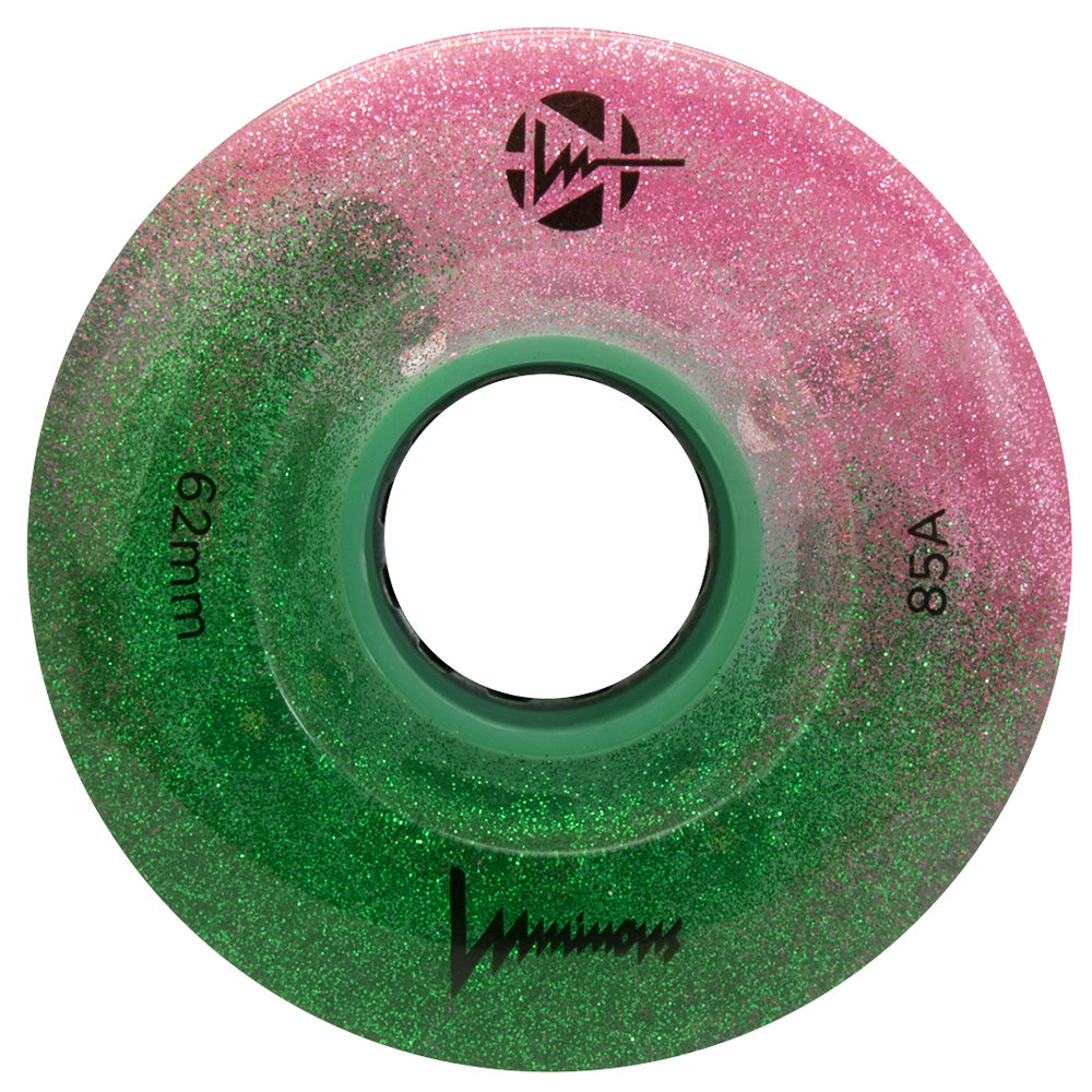 Luminous 62mm LED Glitter Light Up Quad Wheels - 4 Pack for Roller Skates, Skateboards & Scooters - Glow in The Dark Wheels for Night Riding & Outdoor Activities
