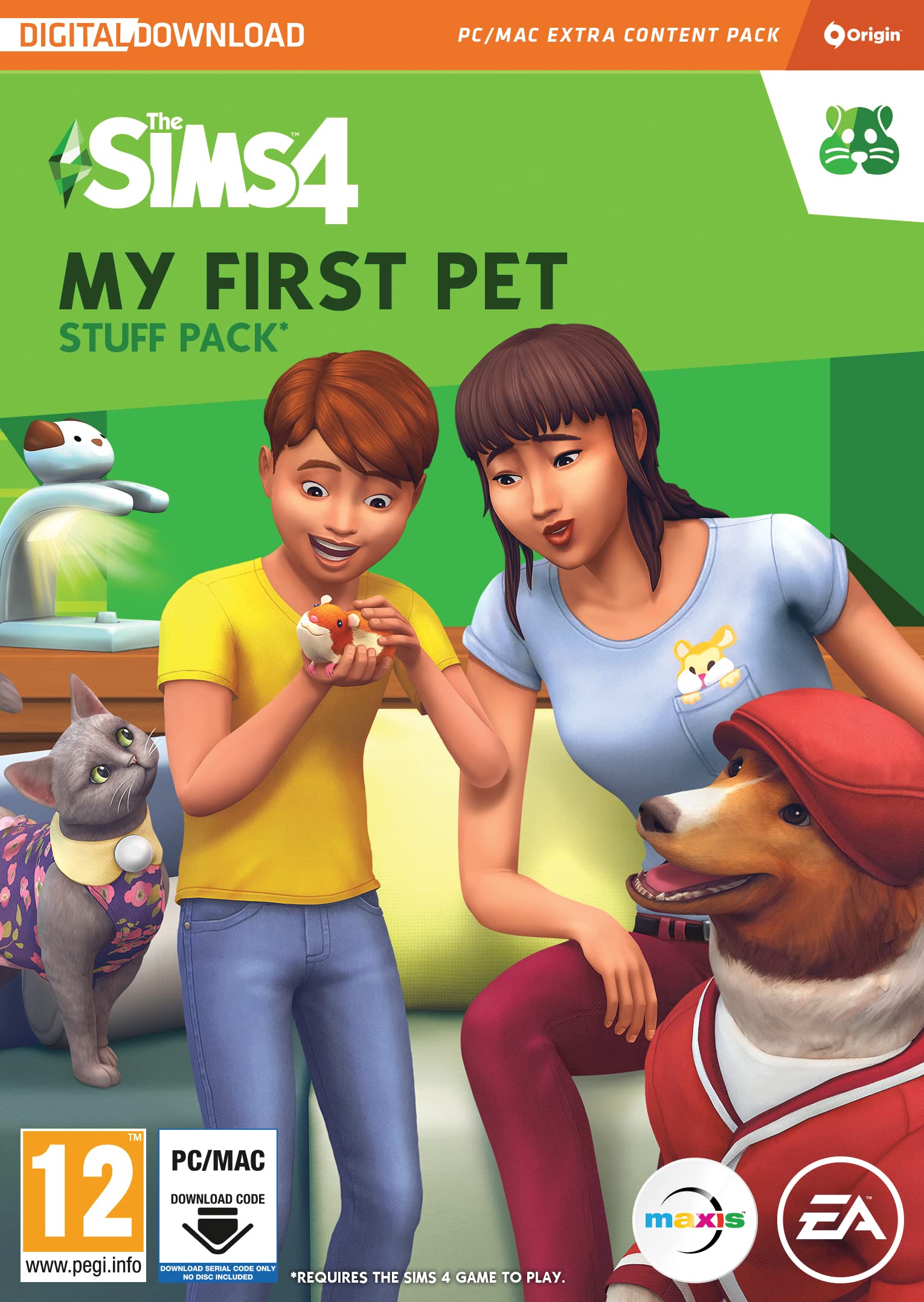The Sims 4 My First Pet Stuff Pack - PC/Mac Digital Download Code (Origin) | Virtual Pet Care Game | Perfect for Animal Lovers & Simulation Gamers