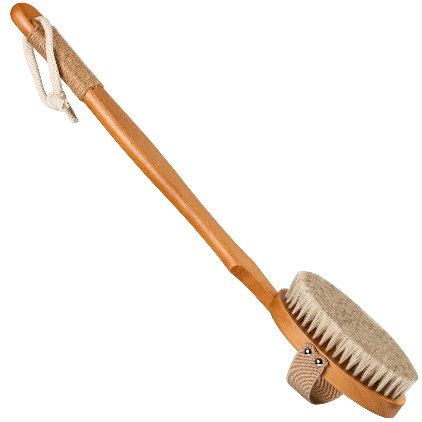 Exfoliating Body Brush with Long Handle - Shower & Bath Brush for Wet or Dry Skin Scrub - Back Scrubber for Smooth Skin - Perfect for Spa, Self-Care & Deep Cleansing Routines
