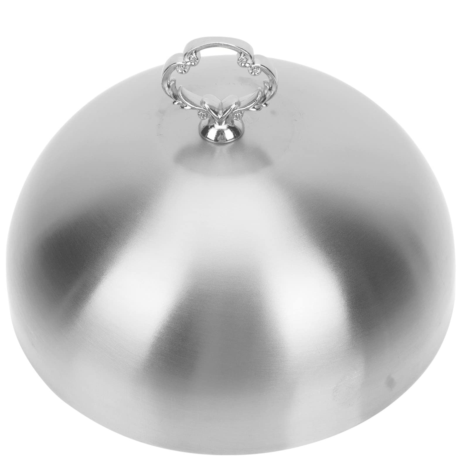 Stainless Steel Food Cover Dome - 20cm Cheese Melting Dome with Silver Flower Handle, Basting Cover for Cakes & Serving Dishes | Perfect for Restaurants, Bakeries & Home Kitchen Use