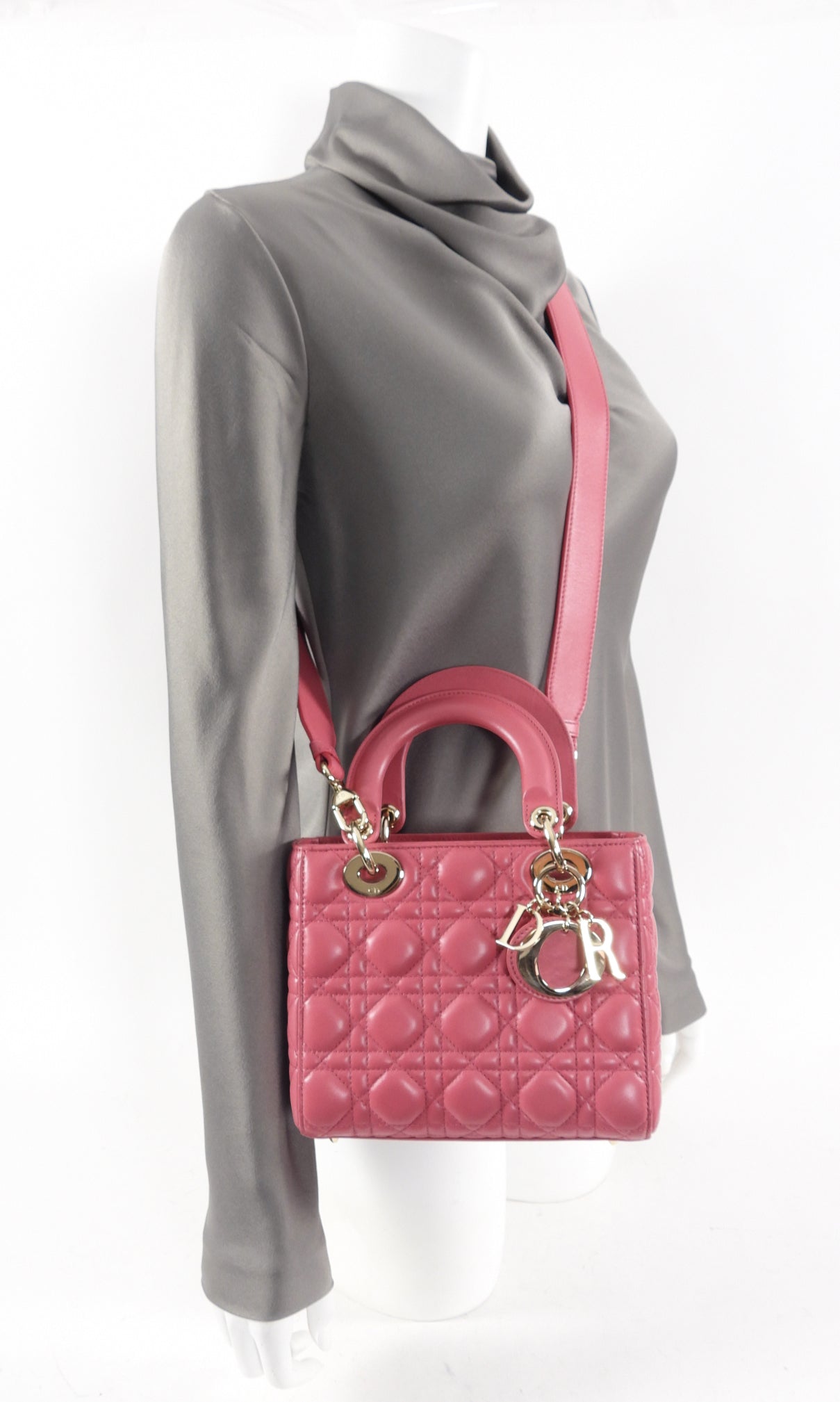 Dior Lady Dior Mini Bag in Pink Cannage Leather - My ABCdior Collection | Luxury Crossbody Purse for Women, Perfect for Date Night & Special Occasions