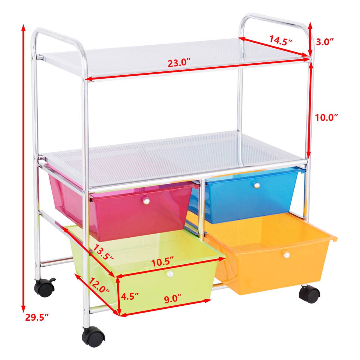 Giantex 4-Drawer Rolling Cart with Wheels for Home, Office & Salon Storage