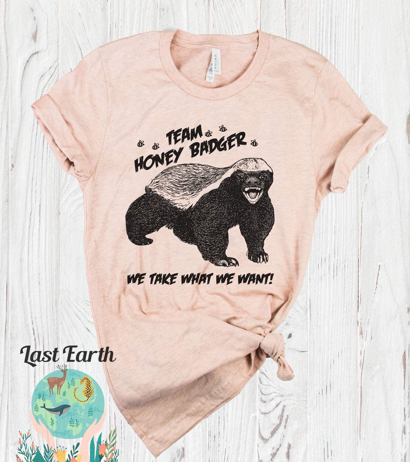 Funny Honey Badger Vintage T-Shirt - Unisex Soft Bella Canvas Tee for Men & Women - Perfect for Team Events, Casual Wear & Gifts
