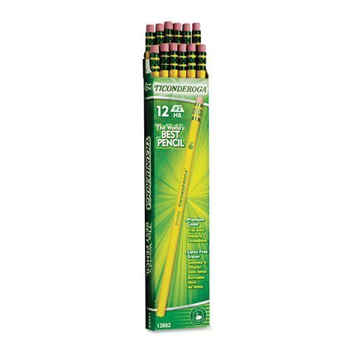 2 X Dixon Ticonderoga Wood-Cased #2 HB Pencils, Yellow, 12-Count Box (3-Pack) - Perfect for School, Office & Art Projects (13882)