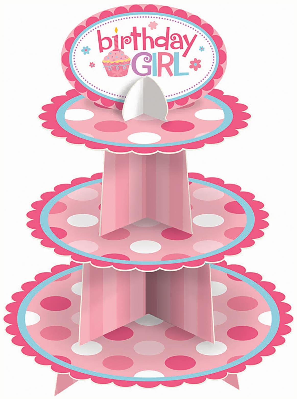 1st Birthday Cupcake Stand for Girls - Pink & Gold Party Decor - Perfect for Baby's First Birthday, Baby Shower, and Gender Reveal Celebrations