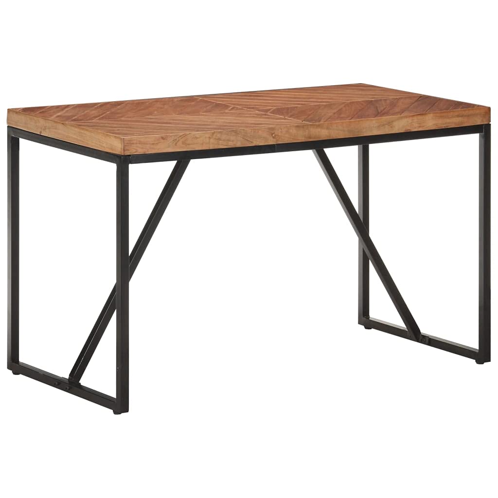 Modern Mid-Century Kitchen Table - Solid Acacia & Mango Wood Rectangular Dining Table 47.2