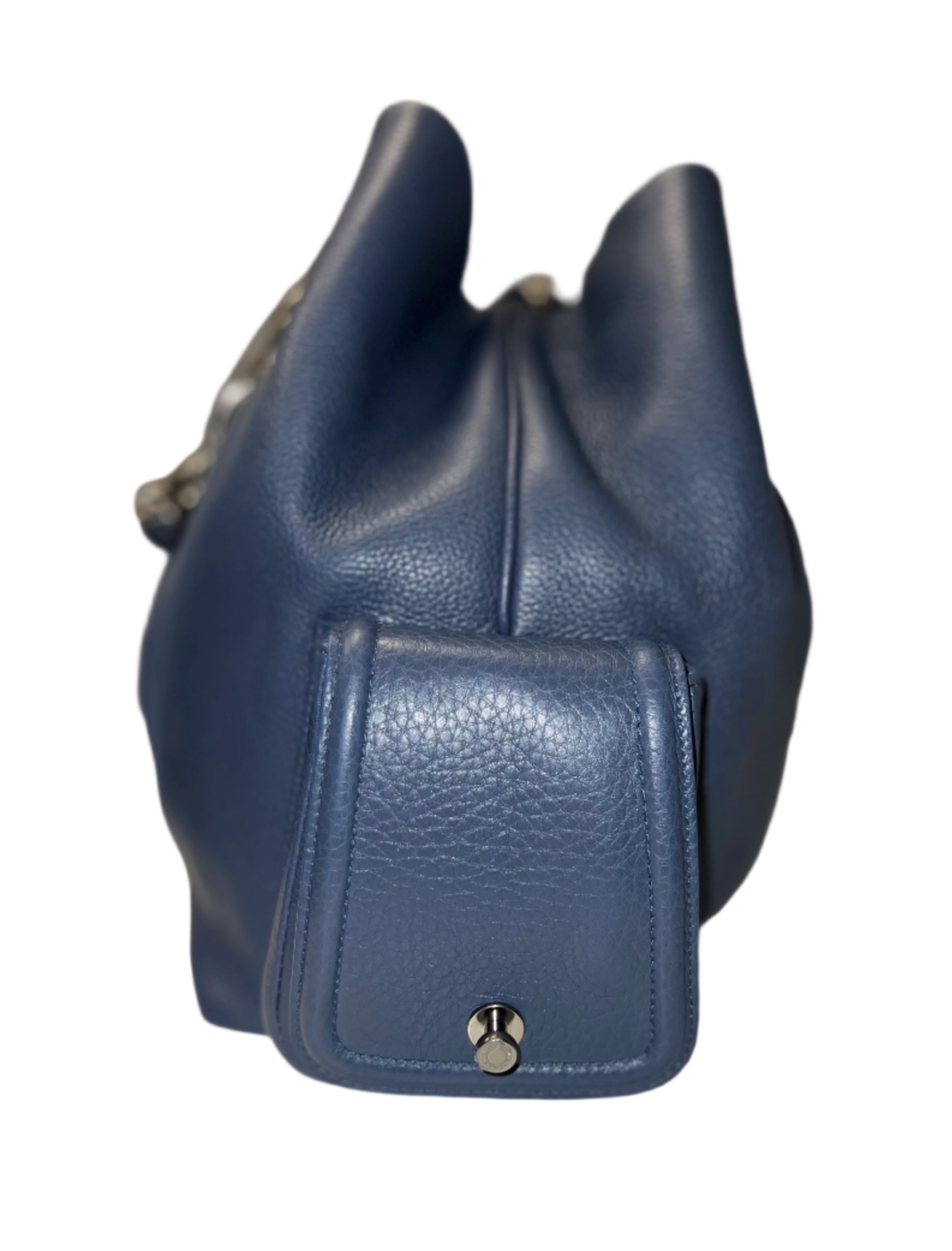 Bvlgari Chiara Collection Blue Leather Handbag for Women - Luxury Designer Tote for Work, Travel & Evening Events