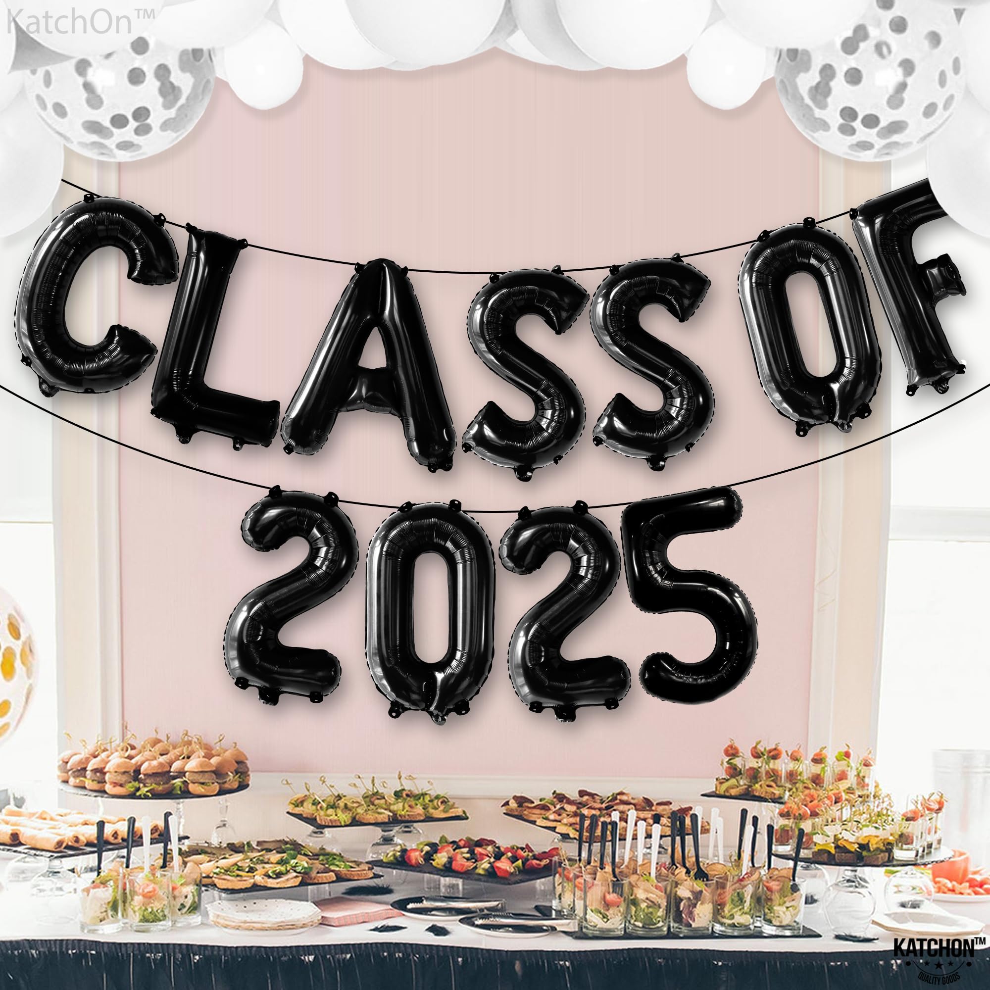 Class of 2025 Graduation Balloons - 16 Inch Black Latex Balloons for High School & College Graduation Decorations - Perfect for Graduation Parties, Photo Backdrops & Celebration Decor