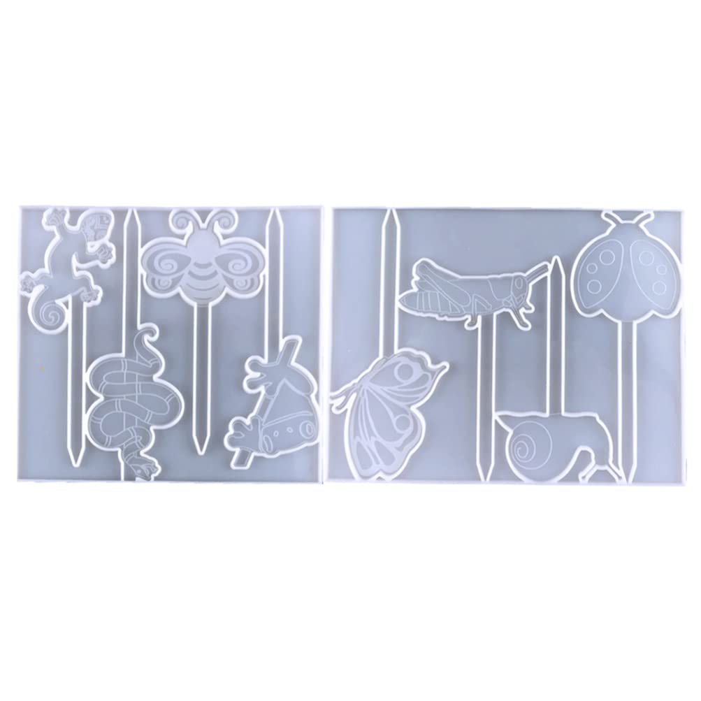Sewroro 2Pcs Resin Plant Labels Silicone Molds - DIY Garden Markers for Potted Flowers, Nursery Plants & Home Decor - Perfect for Epoxy Crafting and Indoor/Outdoor Gardening Projects