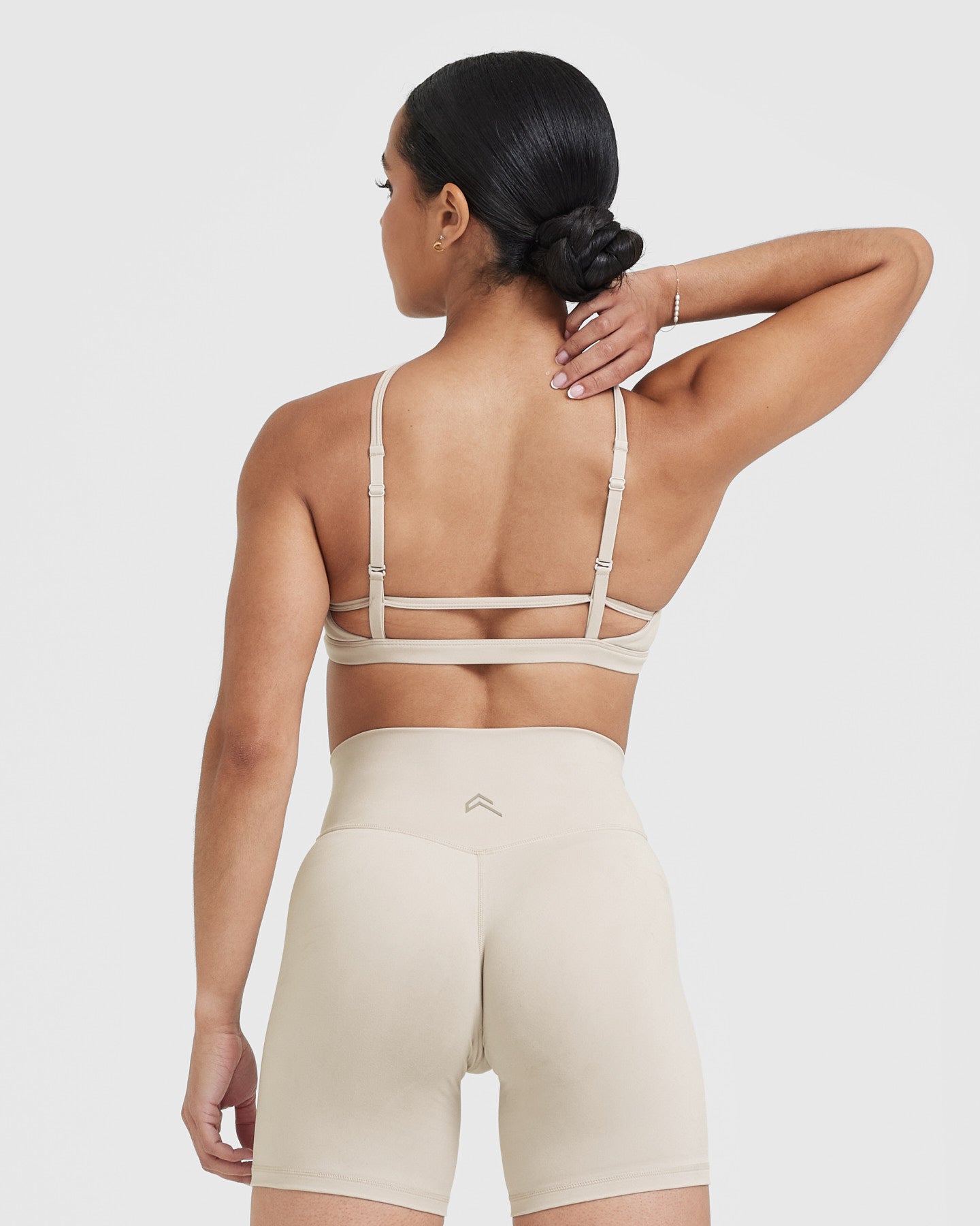 Timeless Strappy Bralette in Sand - Comfortable Wireless Lace Bralette for Women | Perfect for Everyday Wear, Yoga, and Layering Under Sheer Tops