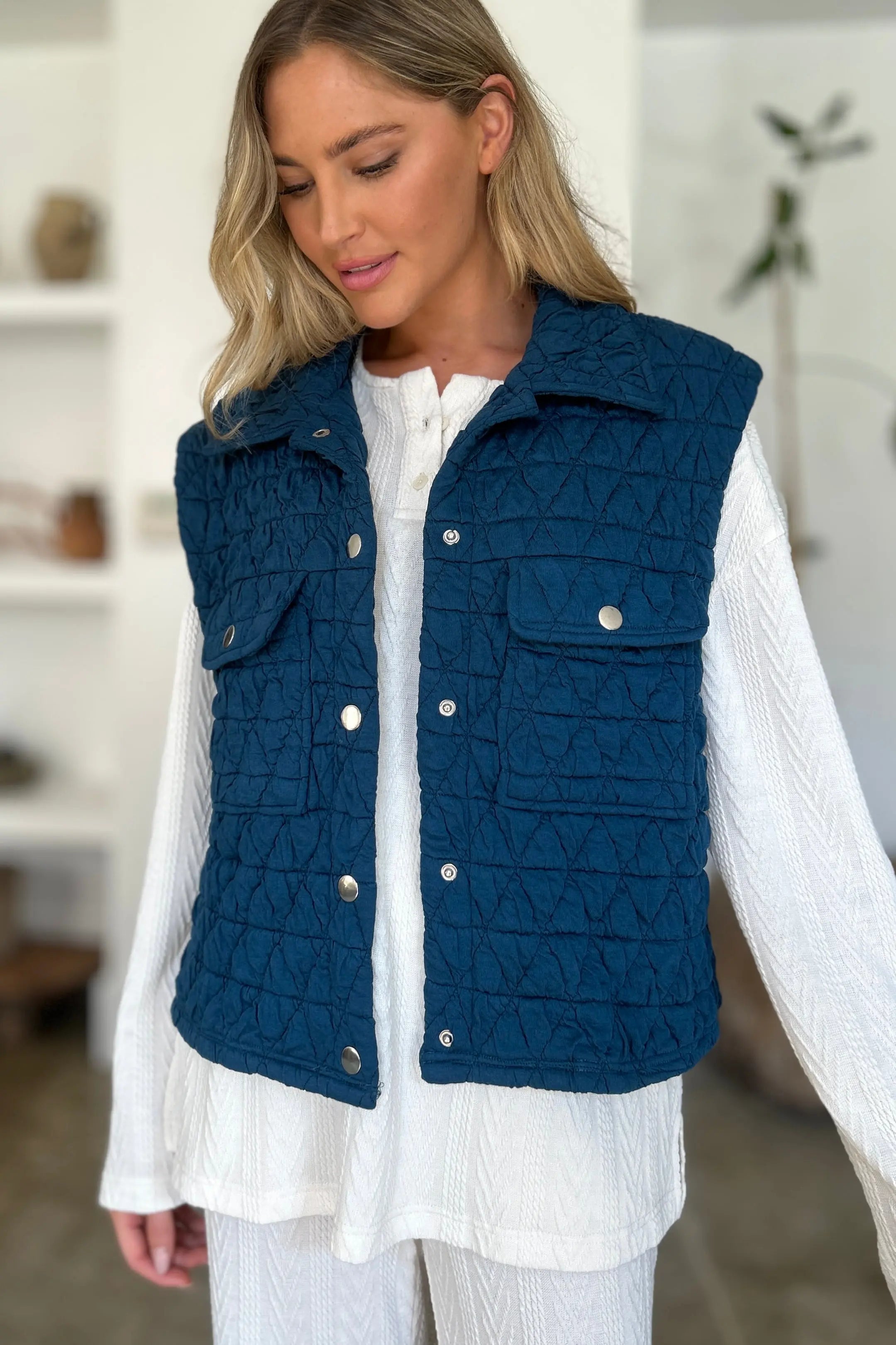 Men's Double Take Full Size Pocketed Textured Snap Down Vest Coat - Lightweight Layering for Outdoor Work & Casual Wear