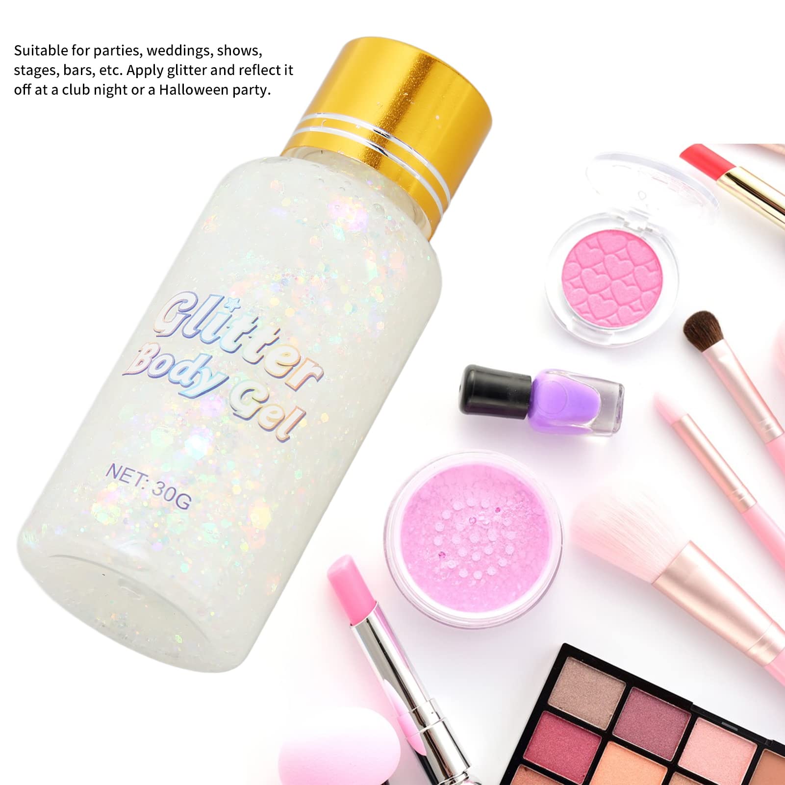 Sparkle Body Gel with Glitter - Skin-Friendly, Quick-Drying 30g Sequins Gel for Parties, Club Nights & Festivals - Perfect for Raves, Cosplay & Body Art