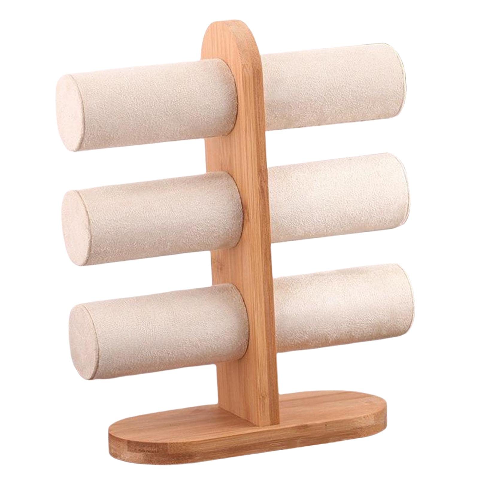 Yotijay Countertop Jewelry Display Stand - Rotating Necklace Holder for Earrings, Pendants & Bracelets - Beige Jewelry Organizer for Boutique, Store & Home Decor