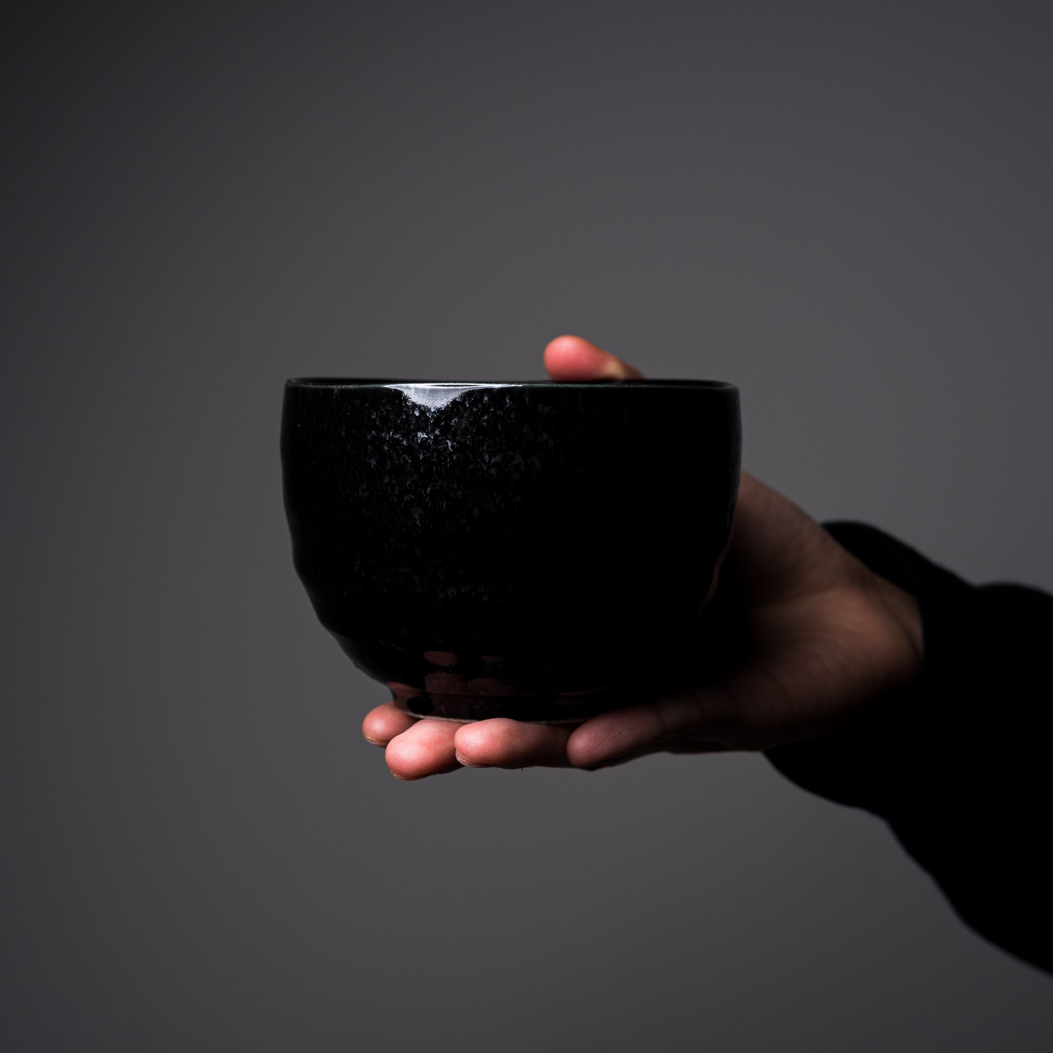Premium Matcha Bowl - Midnight Black Ceramic Tea Cup for Japanese Tea Ceremony, Traditional Chawan for Whisking Matcha Powder, Perfect for Home Tea Rituals & Zen Meditation