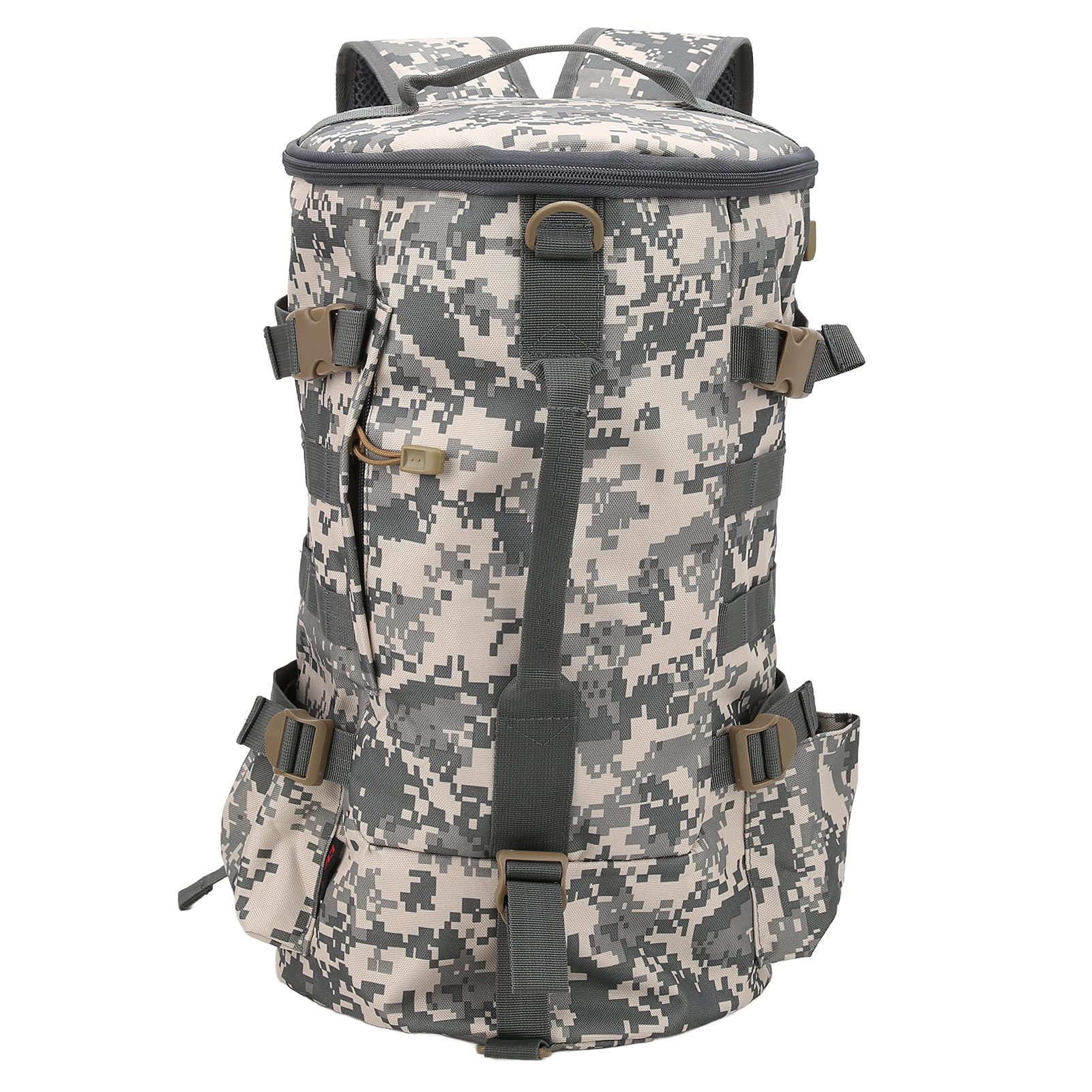 Waterproof Fishing Tackle Backpack with Rod Holder - Durable Cylindrical Fishing Gear Storage Bag for Organizing Fishing Accessories & Tackle | Perfect for Outdoor Fishing Trips, Boat Fishing & Shore Angling