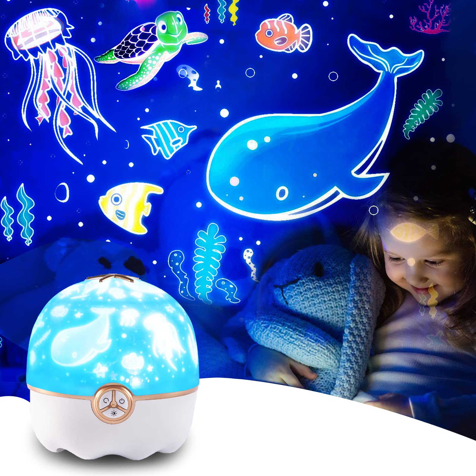 360° Rotating Night Light Projector for Kids - Unicorn Starry Sky Night Light for Bedroom, Nursery, Birthday Gift for 5 Year Old Boys & Girls (Perfect for Bedtime, Sleep Aid & Room Decor)