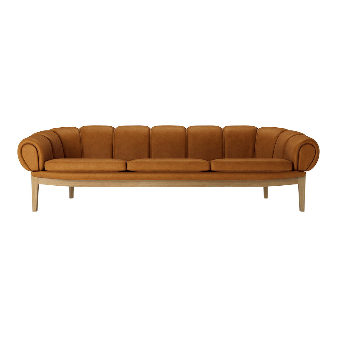 Comfortable Croissant 3-Seater Sofa - Modern Curved Sectional Couch for Living Room, Lounge & Small Spaces