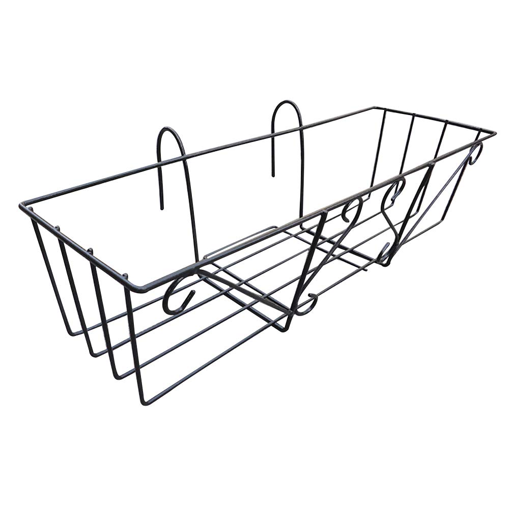 Hemoton Heavy Duty Hanging Balcony Plant Bracket - Adjustable Pot Holder Stand for Railing, Deck & Patio - Perfect for Flowers, Herbs & Small Plants - Outdoor Garden Accessories