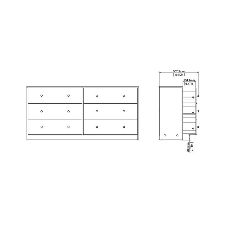 Home Square 3-Piece Black Bedroom Set - 6-Drawer Double Dresser & 2 Nightstands with 1 Drawer Each | Perfect for Master Bedrooms, Guest Rooms & Small Spaces