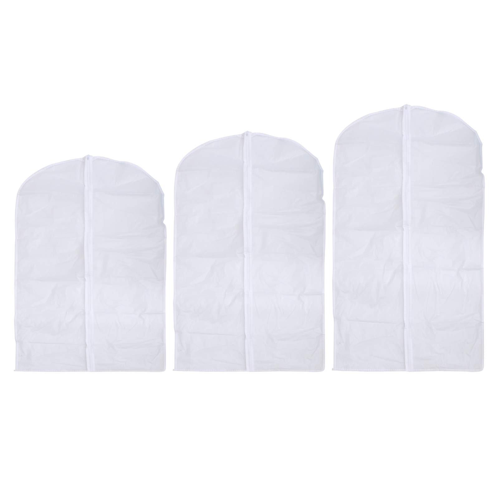 Cabilock 3-Piece Clear Garment Bags Set - Translucent Hanging Suit Covers for Closet Storage | Perfect for Travel, Wedding Dresses & Seasonal Clothing Protection