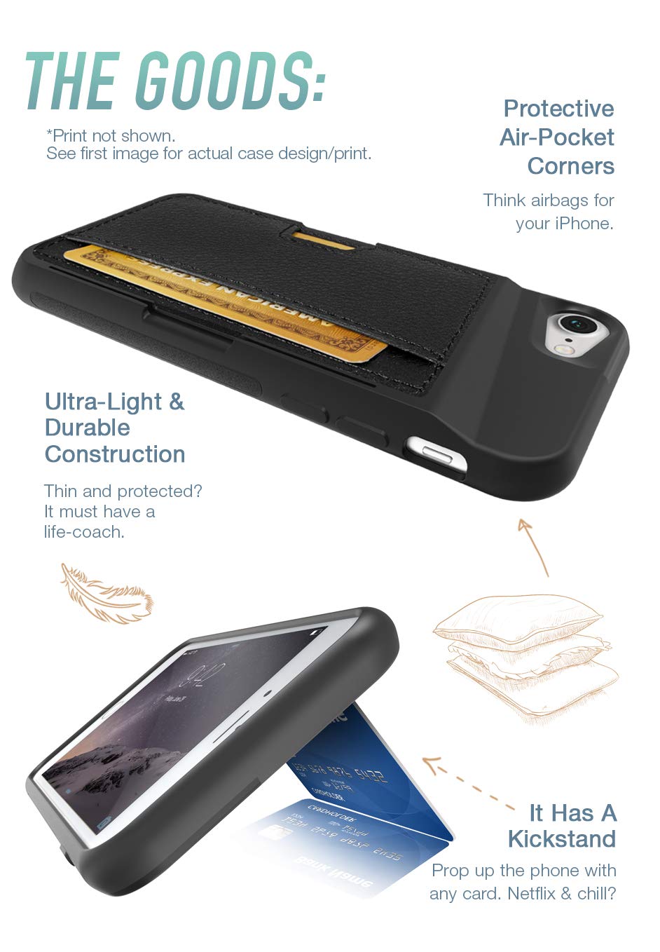 Smartish Fern Real Slim Protective Wallet Case for iPhone 14 with Kickstand & Credit Card Holder | Secure Phone Cover for Everyday Use, Travel & Business