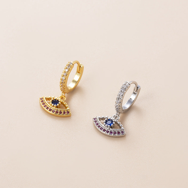 18K Gold Cartilage Huggie Earrings with Flower Dangle Design | HSPJ878 | Perfect for Everyday Wear, Parties & Special Occasions