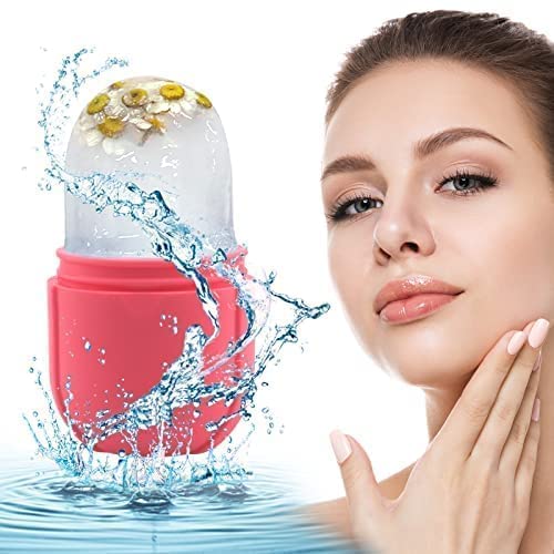 Pink Ice Roller for Face Massage & Skincare | Cooling Ice Cube Roller for Glowing, Clear Skin | Reduce Puffiness & Dark Circles | Perfect for Morning Routine & Post-Workout Recovery