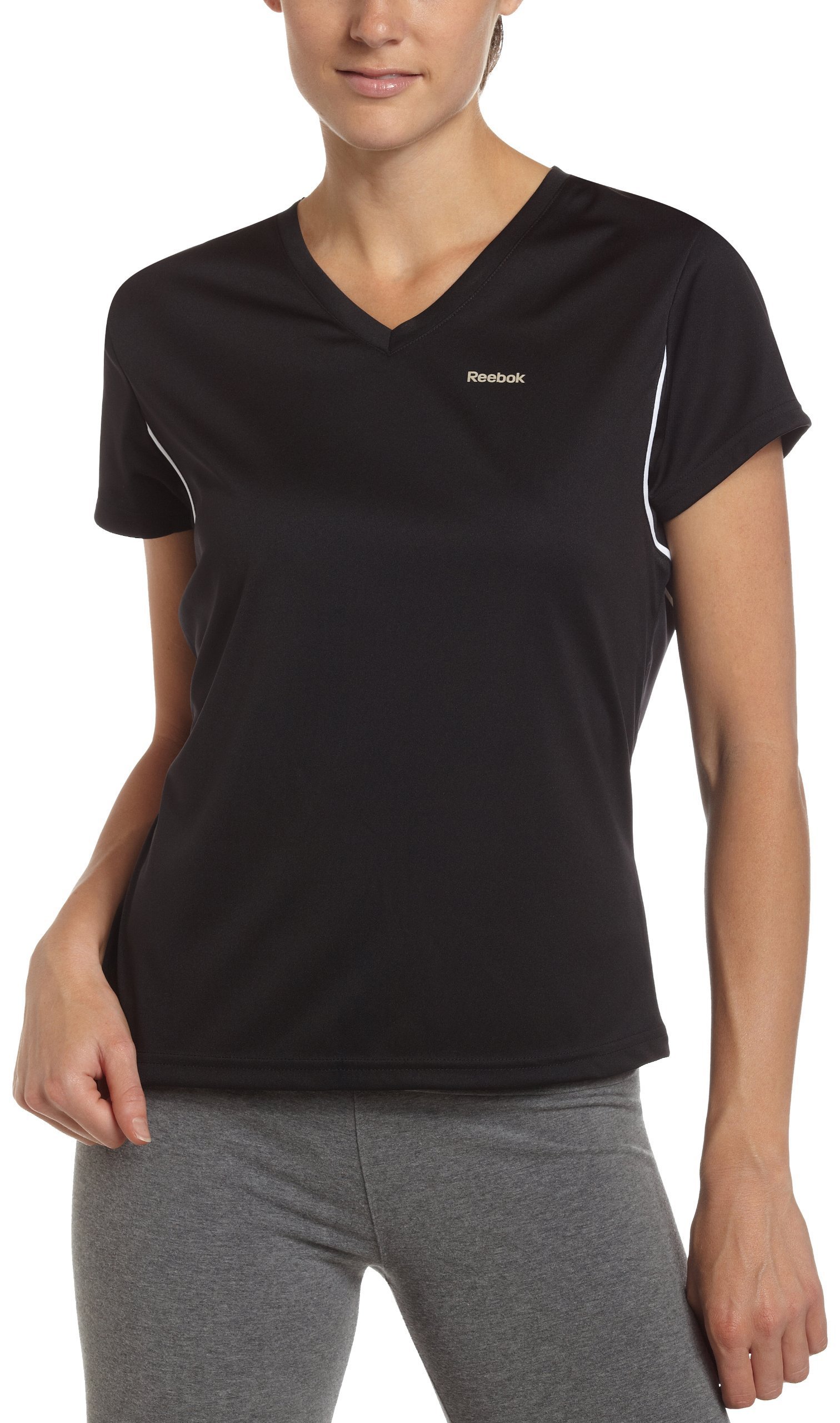 Reebok Women's Play Dry Short Sleeve Moisture-Wicking Workout Top - Gym, Running & Yoga Activewear for Women