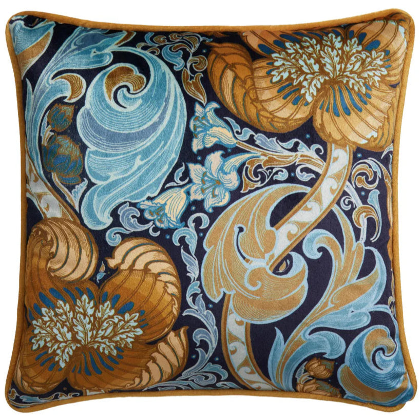 Laurence Llewelyn Bowen Down The Dilly Cushion in Ochre - Luxury Decorative Throw Pillow for Sofa, Bed & Home Decor