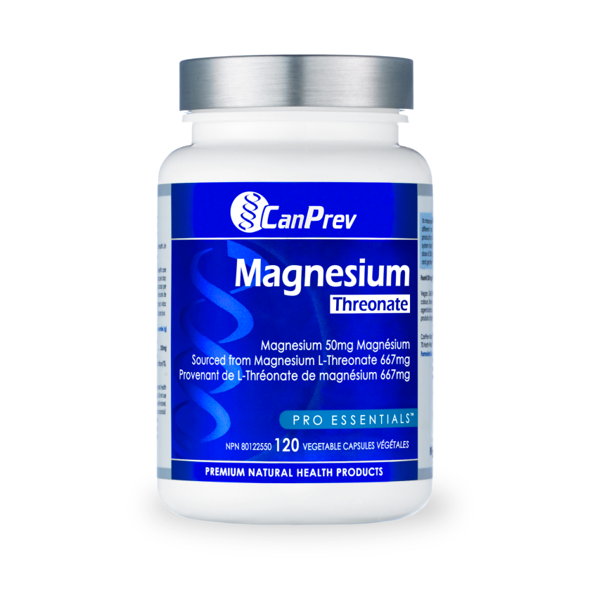 Canprev Magnesium Threonate 120 VCaps - Premium Brain & Memory Support Supplement for Focus, Sleep & Cognitive Health