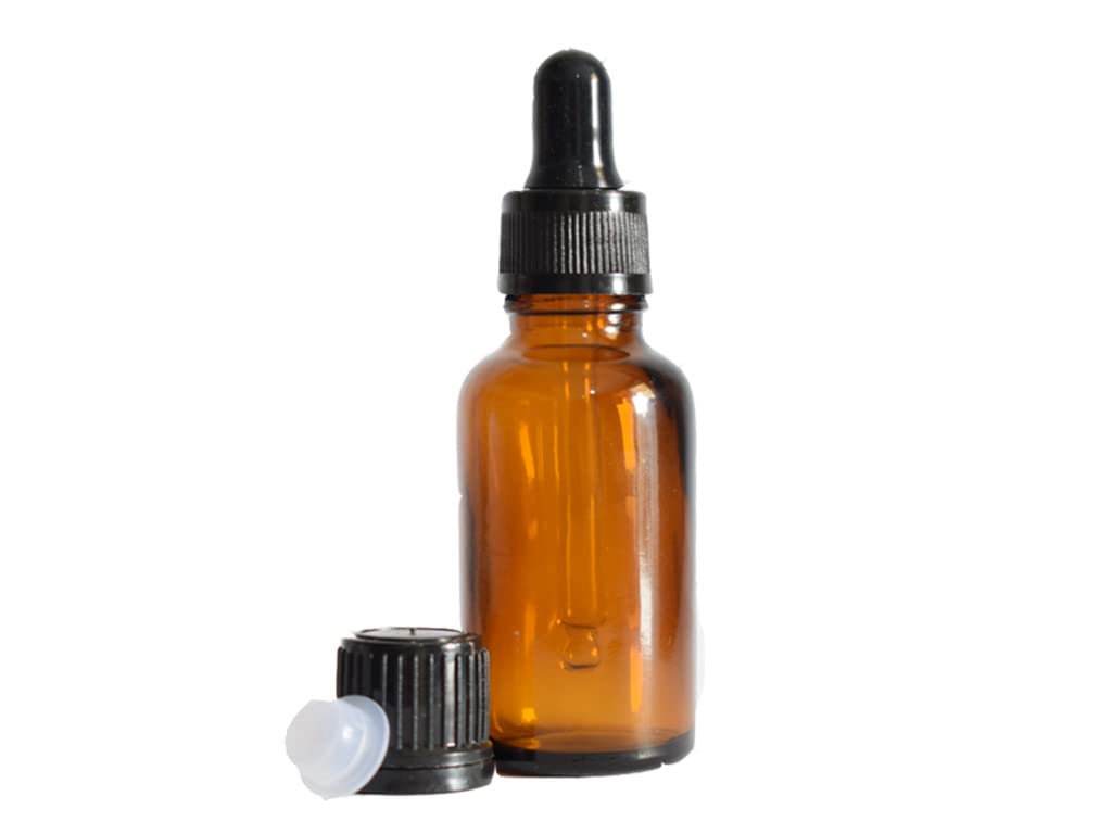 Herbdale 15ml Round Amber Glass Bottles with Dropper & Leak-Proof Cap (Pack of 6) - Essential Oil Bottles, Perfume Containers, Cosmetic Serum Storage - Ideal for DIY Blends, Travel Size Liquids & Aromatherapy