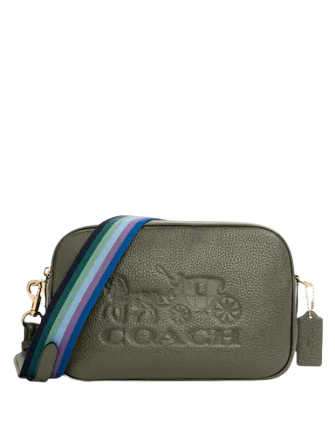Coach Embossed Horse and Carriage Jes Crossbody Bag - Stylish Leather Shoulder Purse for Women, Perfect for Everyday Use, Work, and Travel