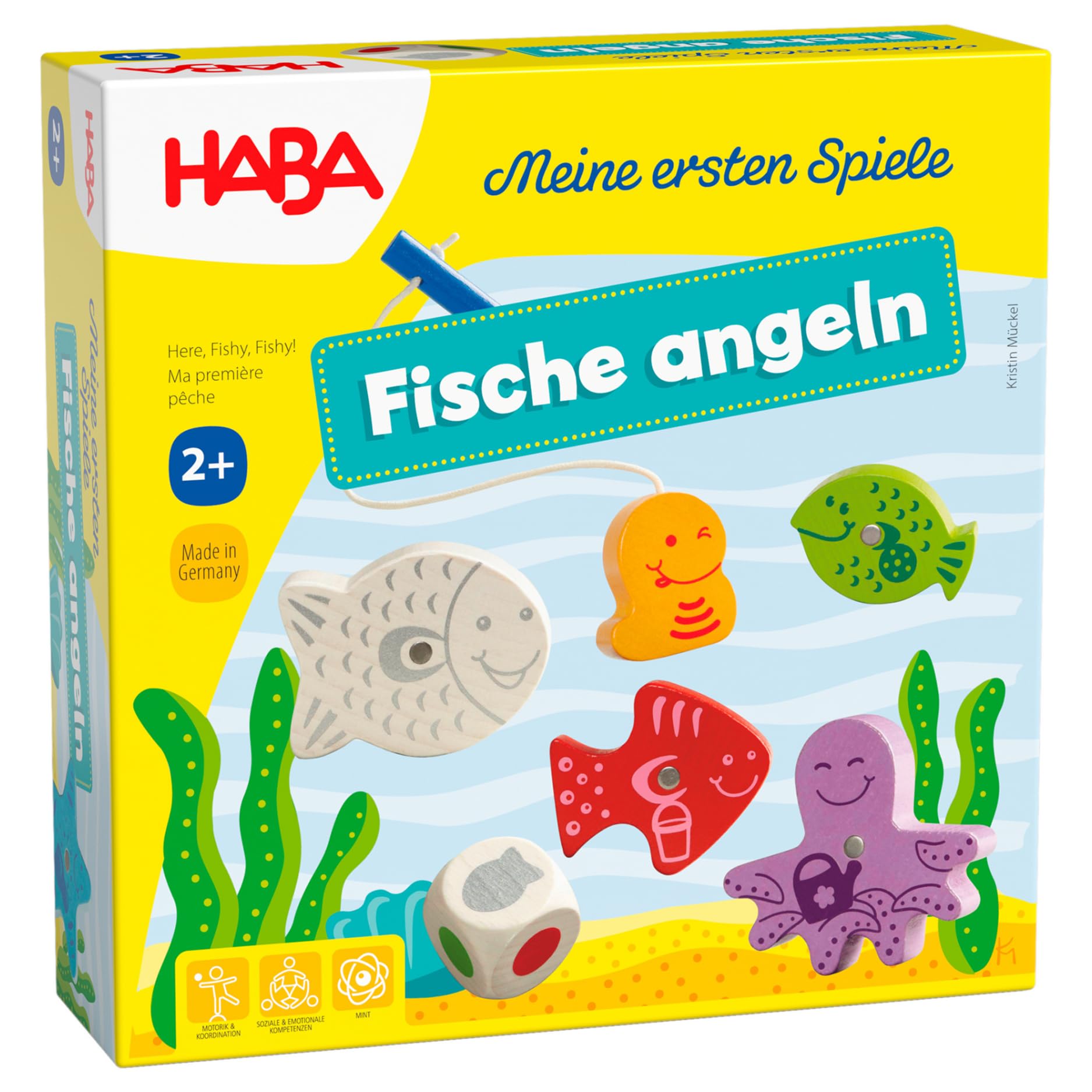 HABA Magnetic Fishing Game for Toddlers - Educational Learning & Preschool Toys for Kids Ages 2-5 | Fun First Games with Wooden Fish | German Made Early Childhood Development Toy for Fine Motor Skills | Perfect for Birthday Gifts, Classroom Activities & Family Game Night