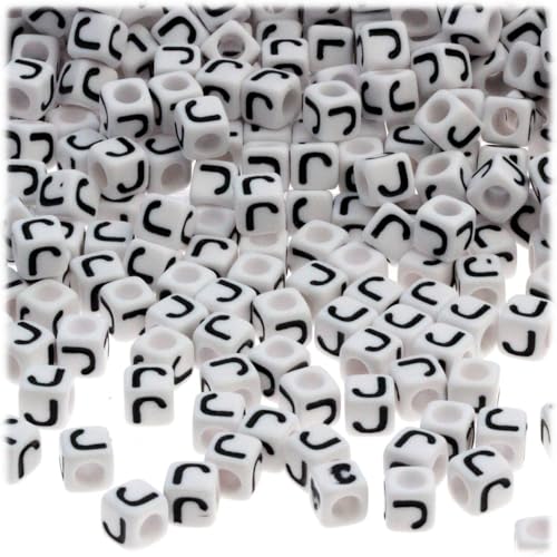 White with Black Text Letter J