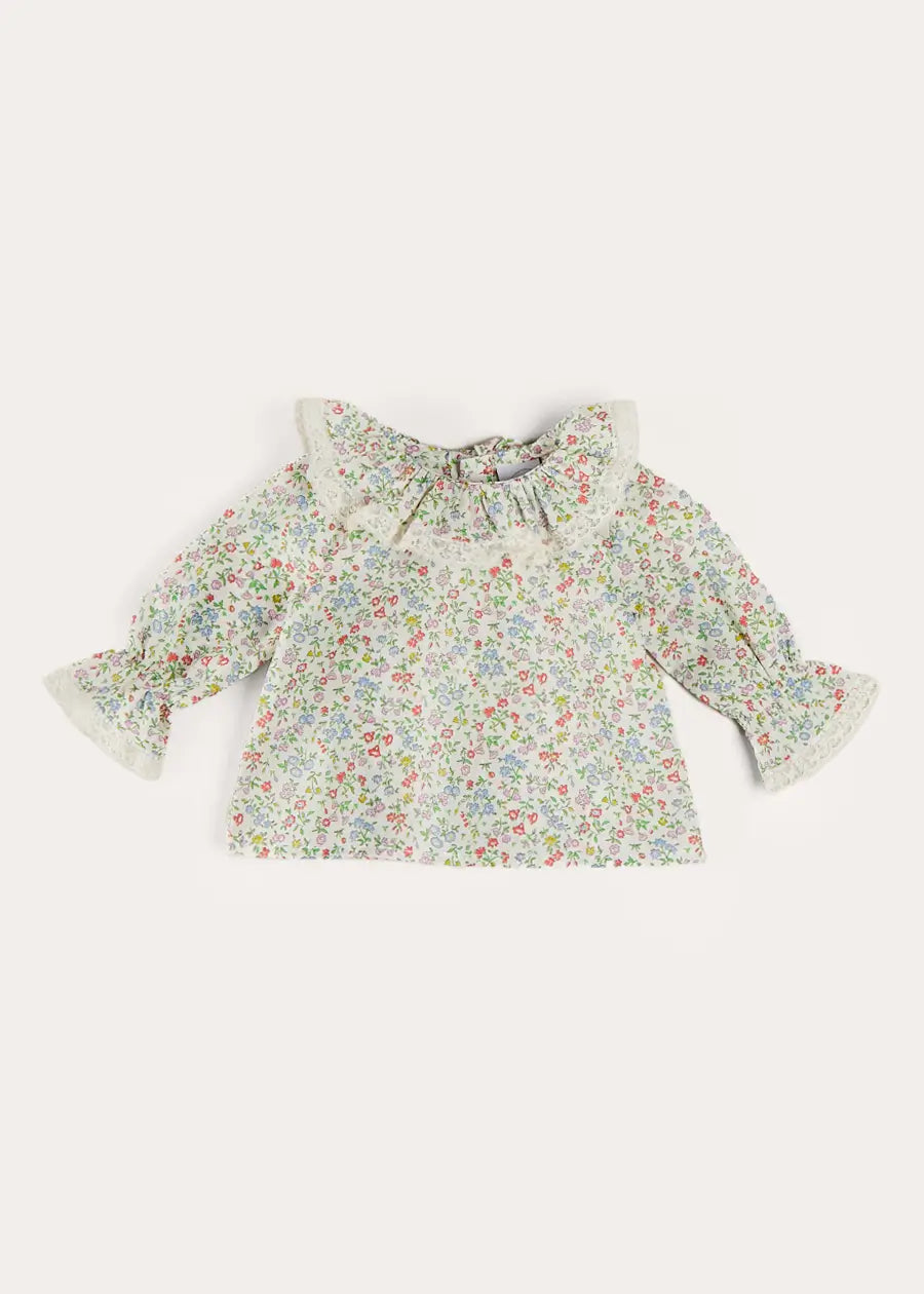 Liberty Fabric Pink Cordelia Floral Long Sleeve Blouse for Women | Elegant Spring & Summer Top | Perfect for Office, Date Night & Garden Parties