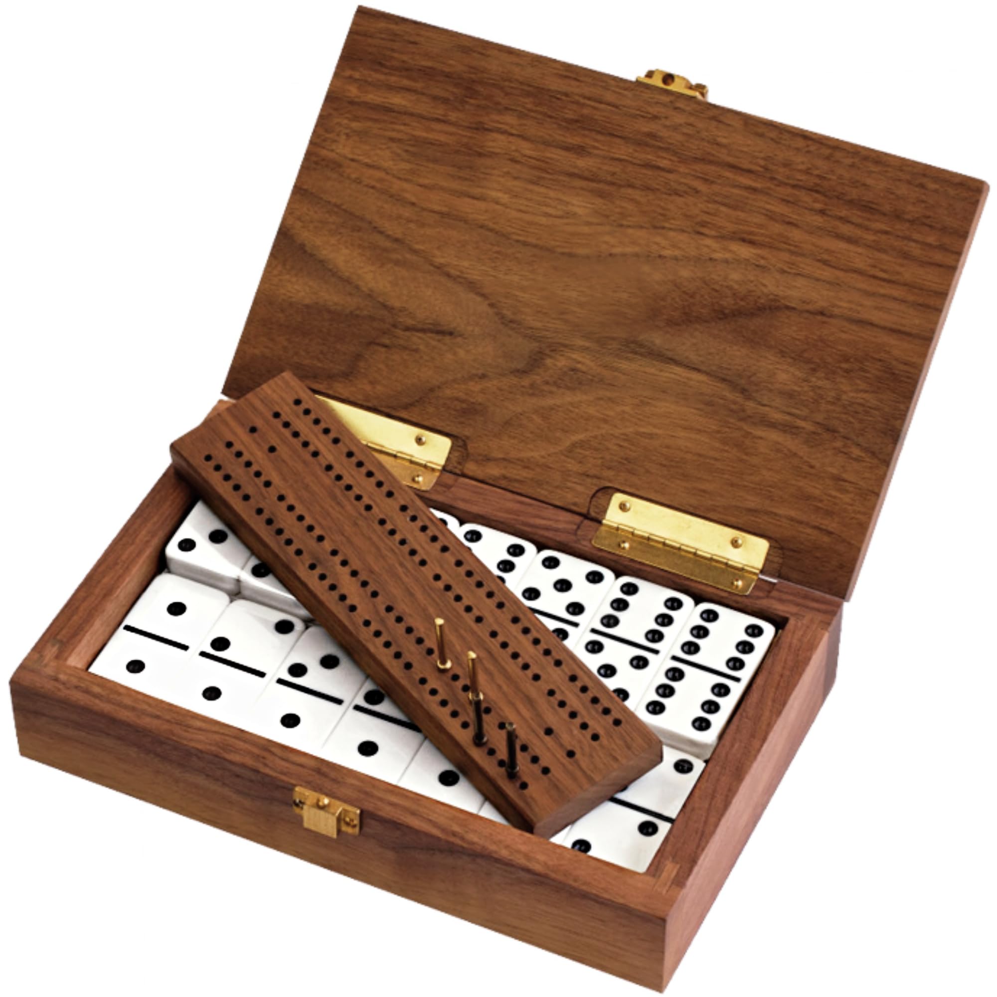 Club 52 Premium Domino Set with Black Walnut Case - Professional Tournament Dominoes - 28 Durable Double Six Dominoes (Double 6 Domino Set) - Perfect for Family Game Nights, Casino Parties & Competitive Play