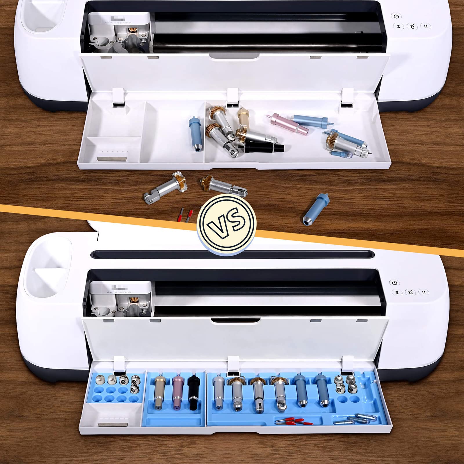 Premium Blade Storage Insert for Cricut Maker 3 & Maker - Organizer Tray for Blades, Drawer Housing & Quickswap Tips (Blue) - Perfect for Crafting, Scrapbooking & DIY Projects (Blades & Housing Not Included)