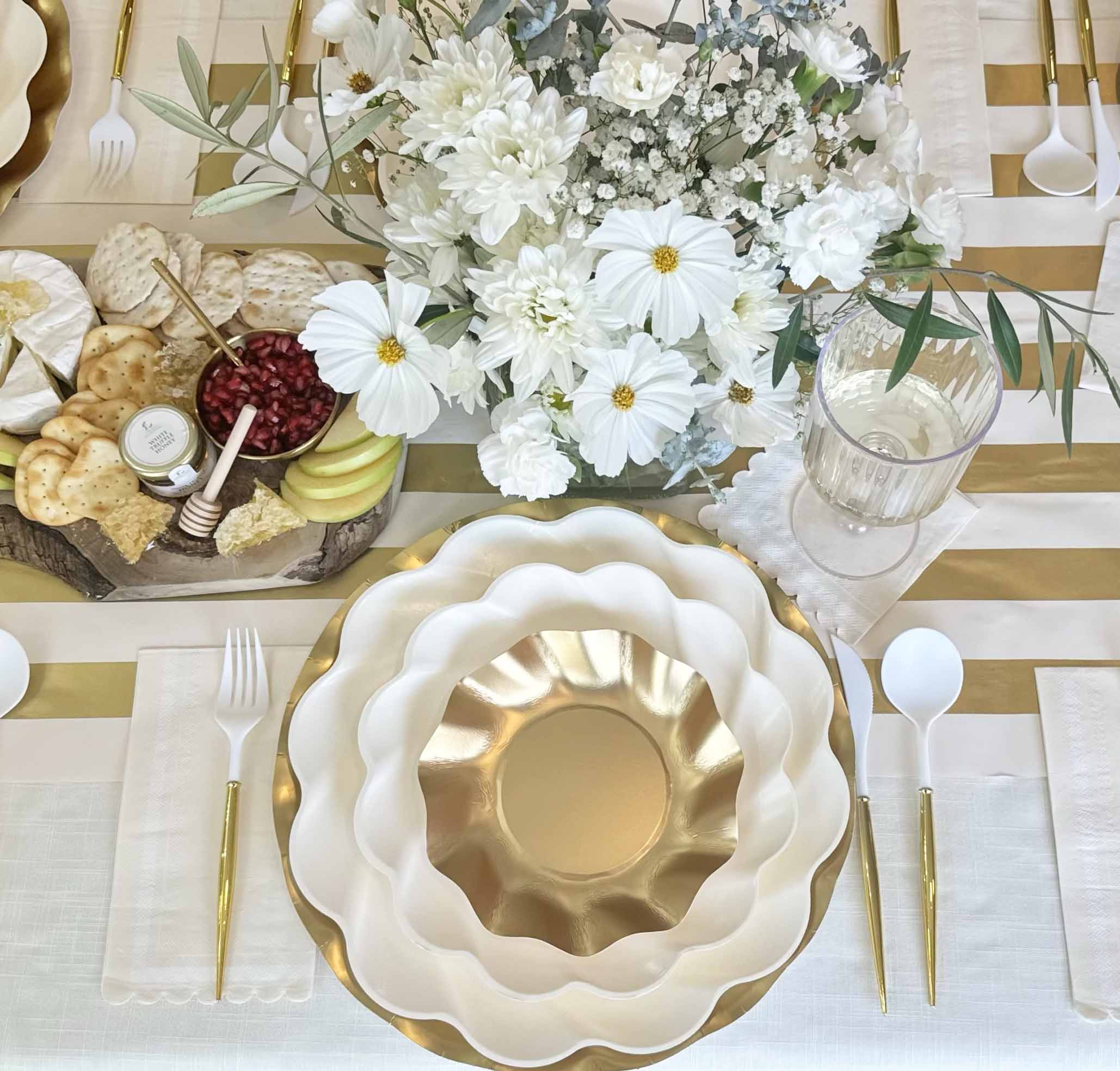 Elegant Cream & Gold Sukkot Tablescape Set - Premium Holiday Table Decor for Jewish Festivals & Celebrations - Perfect for Sukkot Dinners, Family Gatherings & Special Occasions