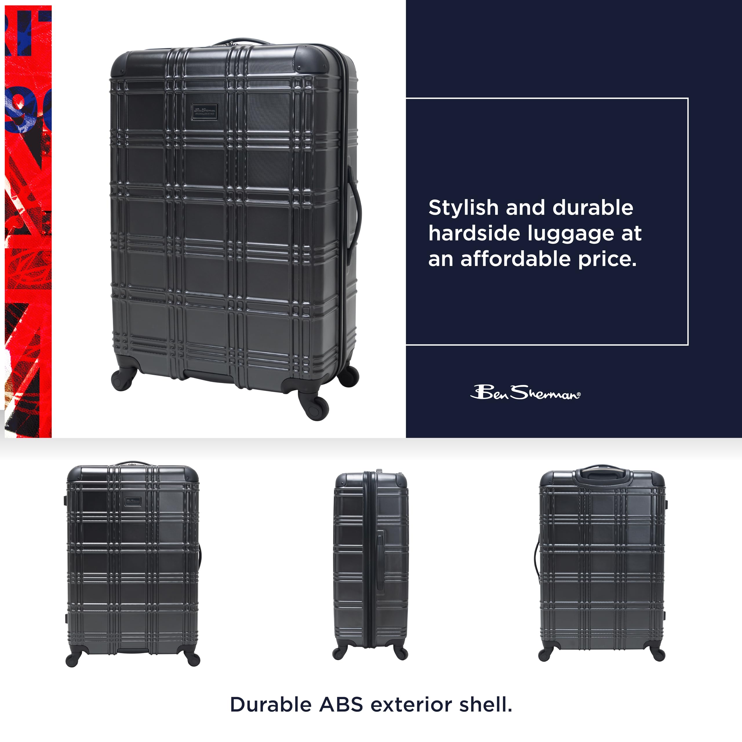 Ben Sherman Nottingham Lightweight Hardside 4-Wheel Spinner Suitcase - 28
