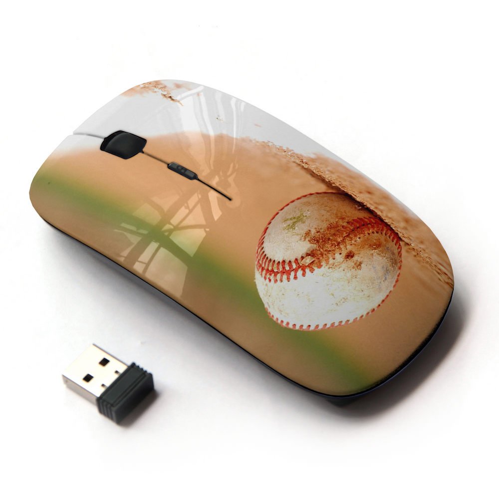 Baseball-Themed Ergonomic Wireless Mouse with Nano Receiver - Perfect for Sports Fans, Office Work & Gaming