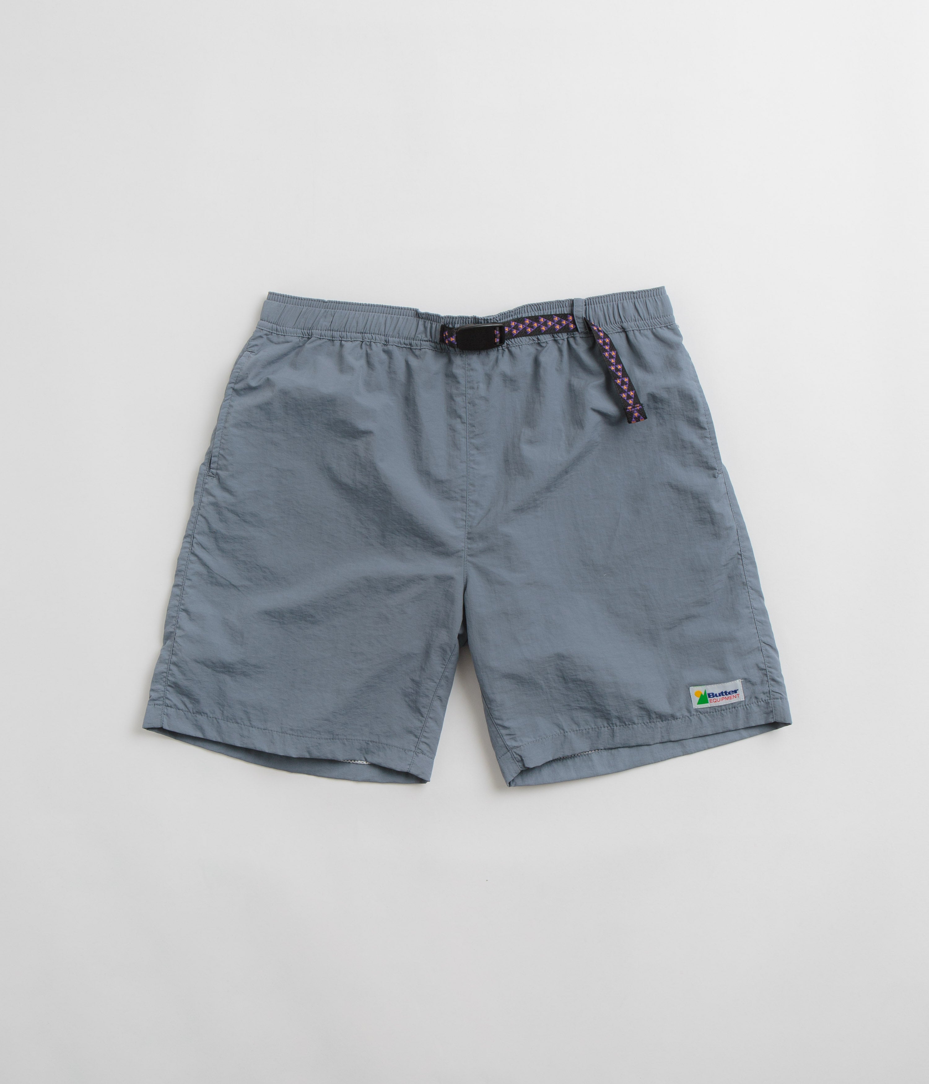 Butter Goods Equipment Shorts for Men - Slate Color Athletic Shorts for Running, Gym & Casual Wear