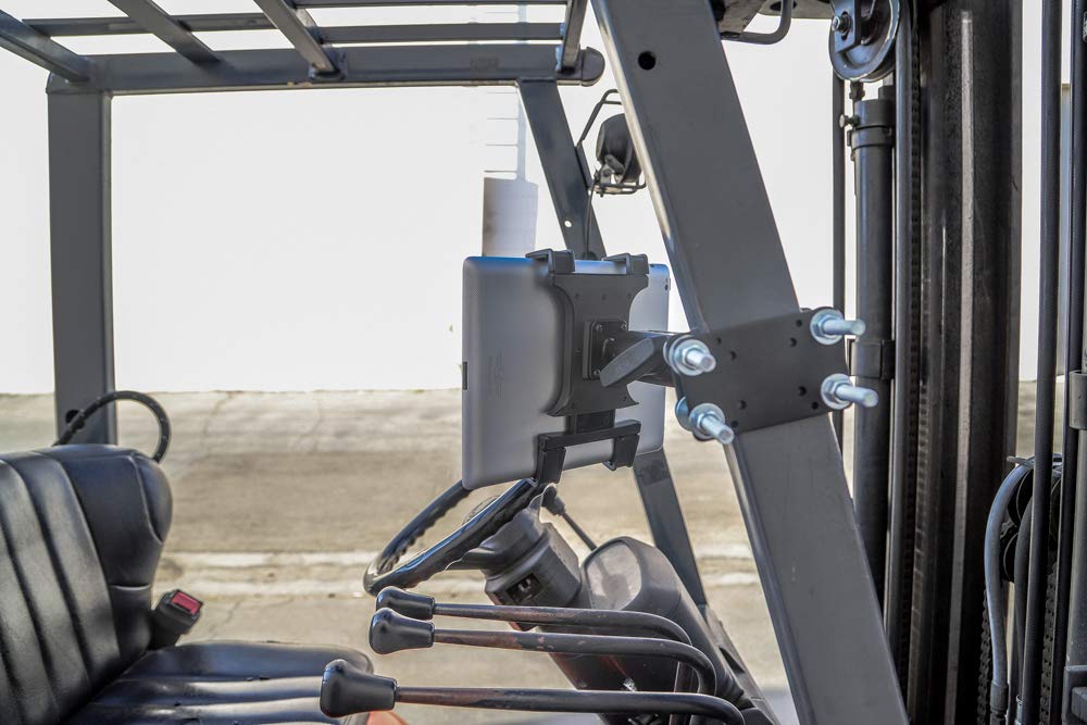 ARKON 7 Inch Heavy-Duty Forklift Tablet Mount - Secure Pillar Bracket for Industrial Tablets in Warehouses & Factories