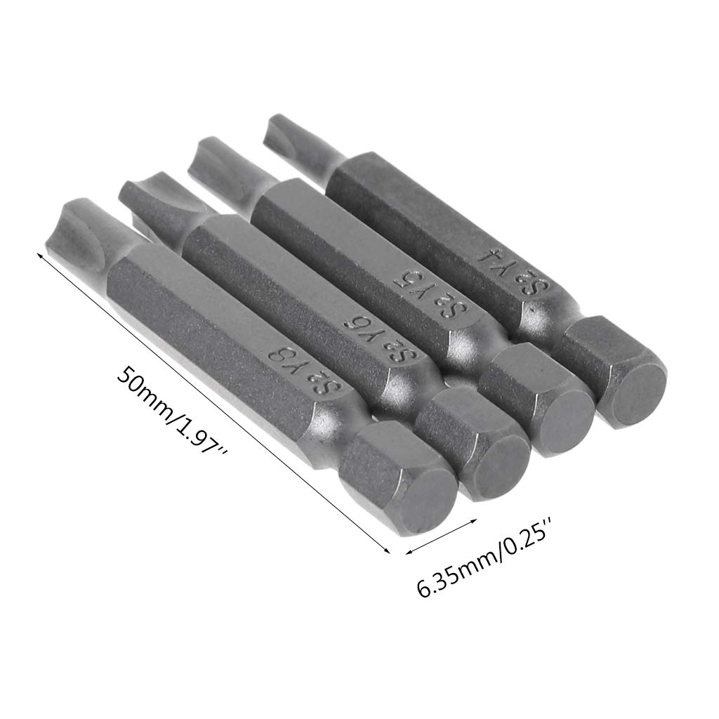 Magnetic Y Shaped Screwdriver Bits Set (4pcs) - Y4 Y5 Y6 Y8 Triangle Head Hex Shank for Bicycle Repair & Maintenance | Durable Tool Kit for Bike Tune-Ups, Home DIY Projects & Professional Mechanics