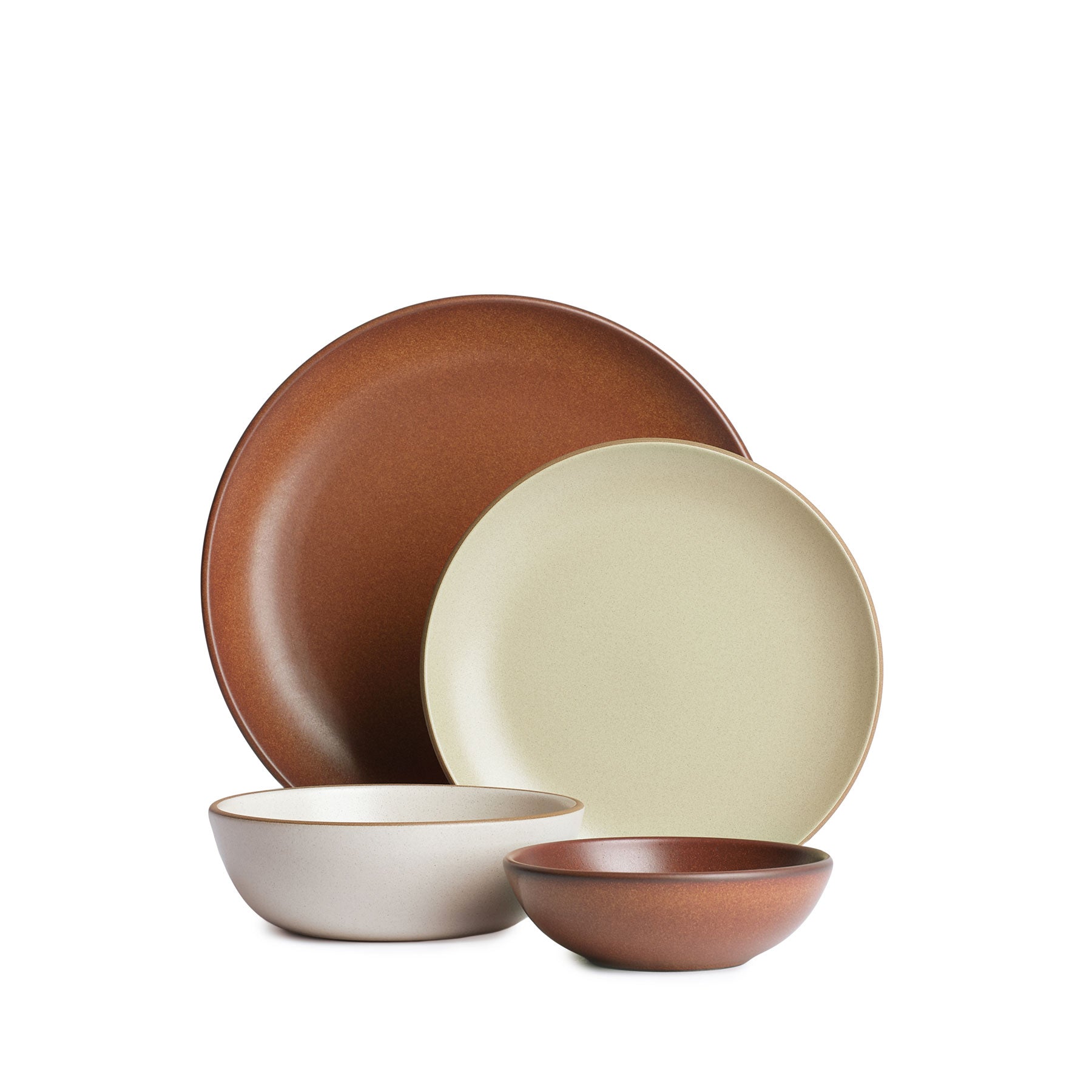 Varda 4-Piece Dinnerware Set - Elegant Porcelain Plates & Bowls for Everyday Dining, Dinner Parties & Home Decor | Microwave & Dishwasher Safe