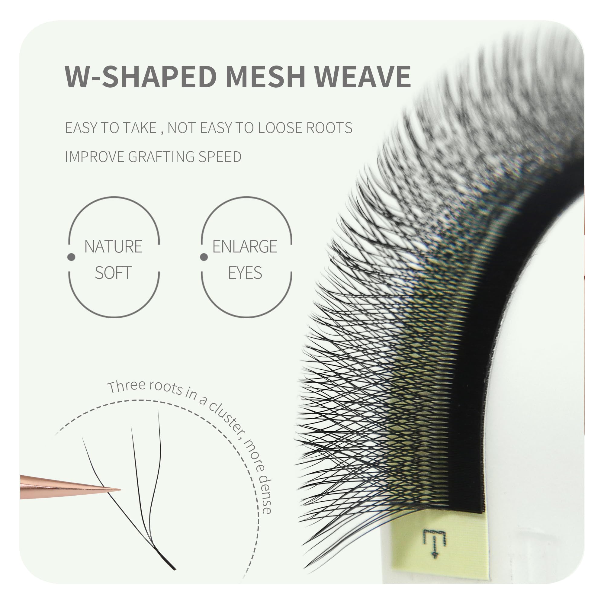 ANNAFRIS 3D W Premade Bouquet Eyelash Extensions - 0.07 LU 8mm Russian Volume Lash Clusters for Professional False Lashes | Perfect for Bridal, Party & Special Occasion Makeup
