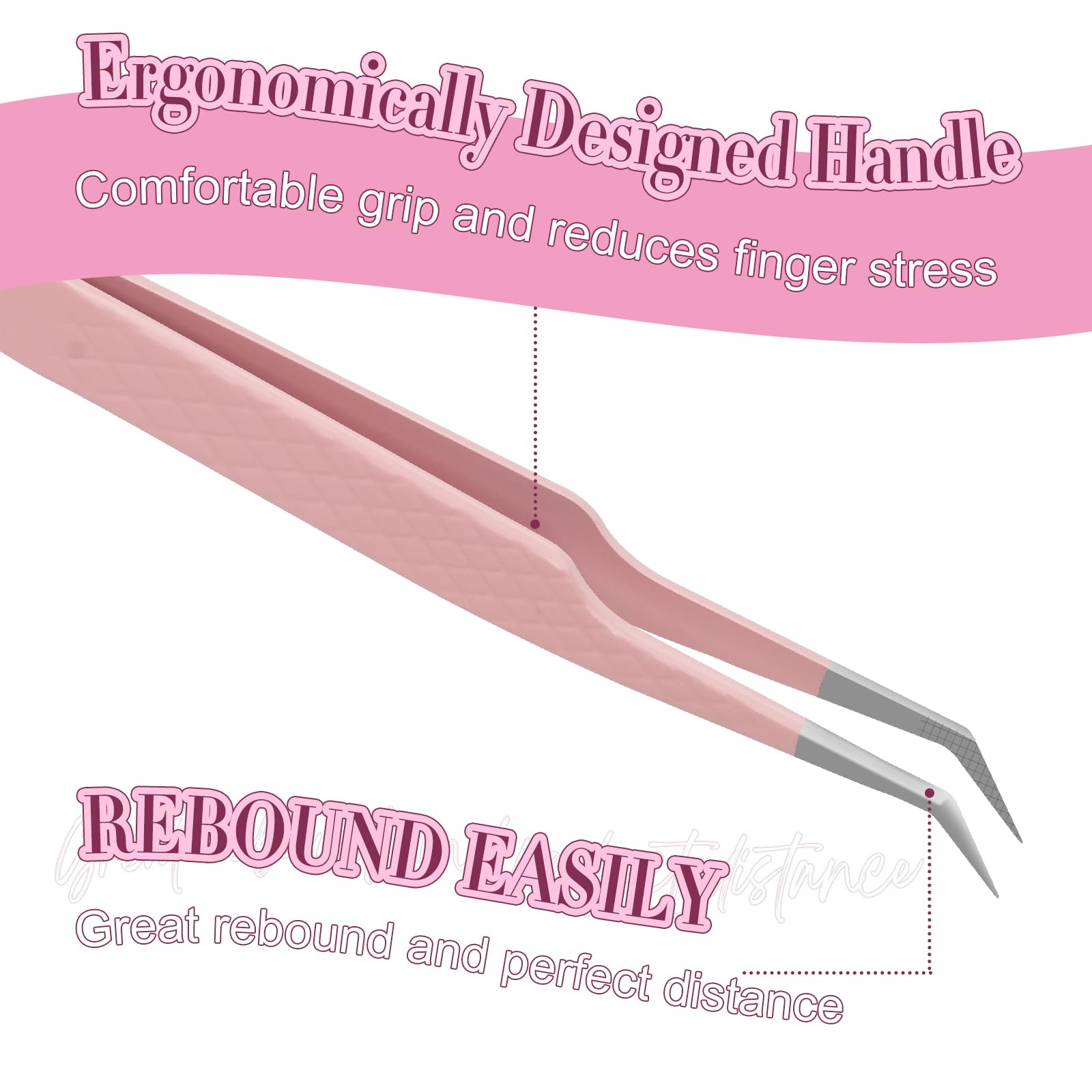 EMEDA Professional 45° Angle Eyelash Extension Tweezers - Stainless Steel Fiber Tip Lash Tweezers with Non-Slip Grip for Precision Application | Perfect for Salon Professionals & DIY Lash Extensions at Home