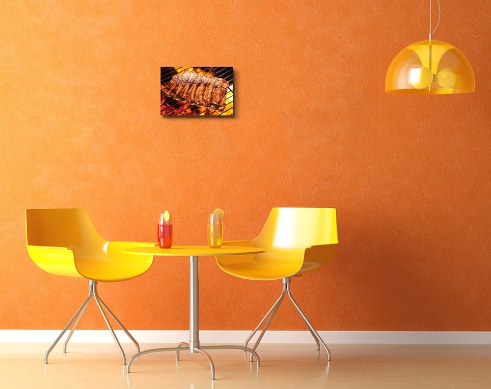 Grilled Pork Ribs BBQ Canvas Print - 12